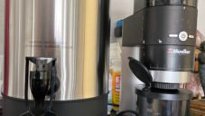 Coffee percolator and grinder